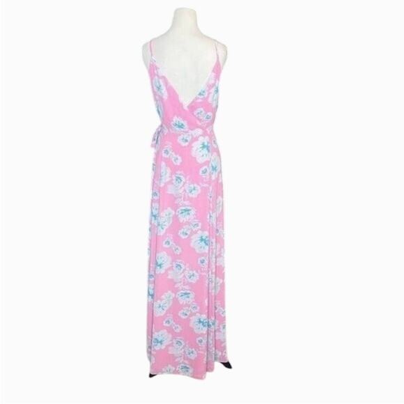 NWOT WAYF Angelina Floral Wrap Maxi Pink Dress - Sz Small - Picture 8 of 10